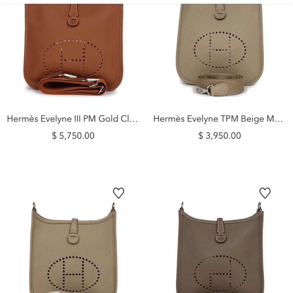 Hermes Evelyn beige shoulder bag leather